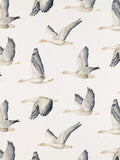 Sanderson Elysian Geese fabric Silver/Chalk (British brand)