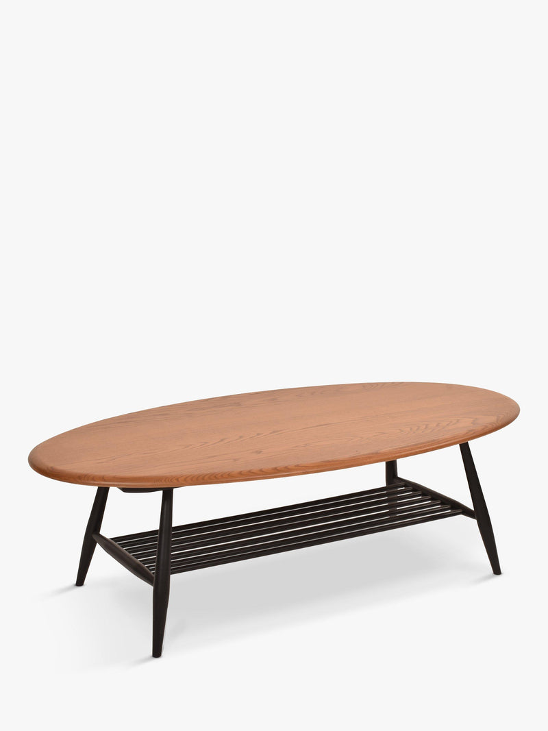 ercol Bellingdon oval coffee table ash black, imported from the UK