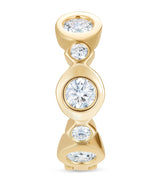 Harrods David Morris Yellow Gold and Diamond Triolette Oval Single Hoop Earring 6mm- Buy online at McGrocer