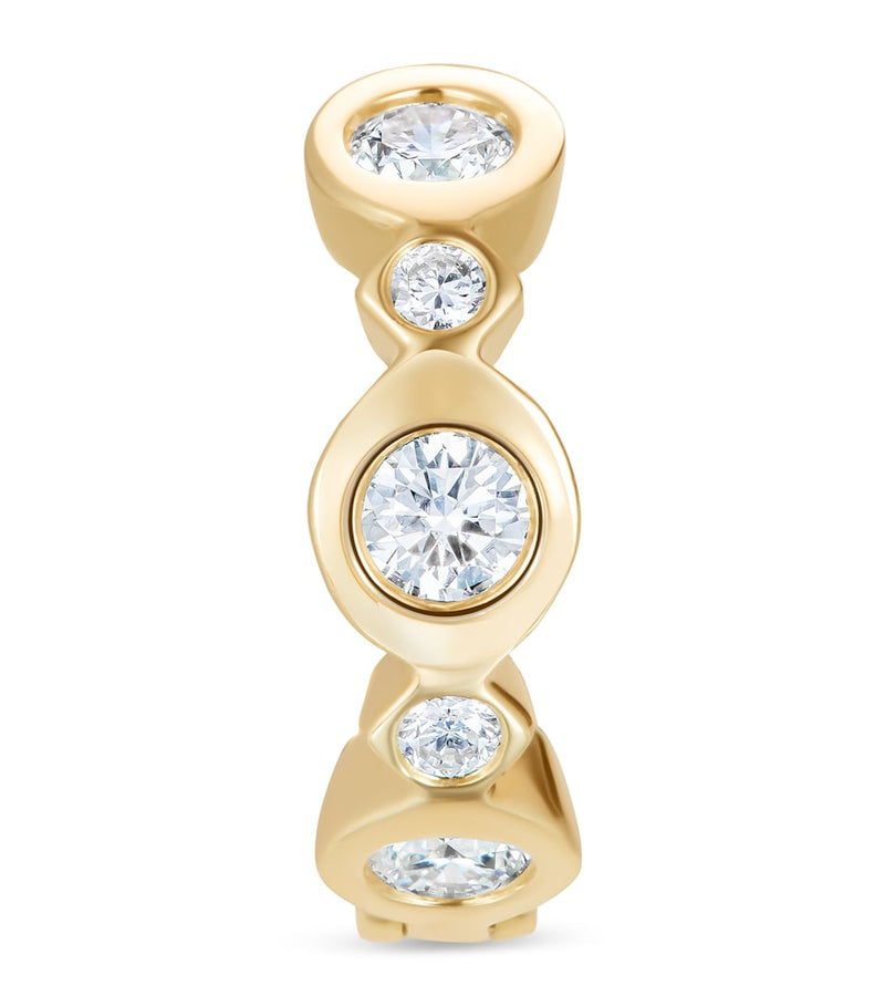 David Morris yellow gold diamond hoop earring 6mm, UK version