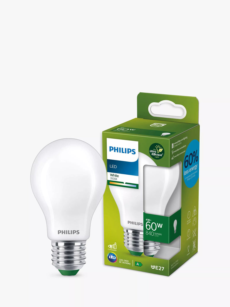 Philips Ultra Efficient 4W E27 LED bulb frosted, imported from the UK