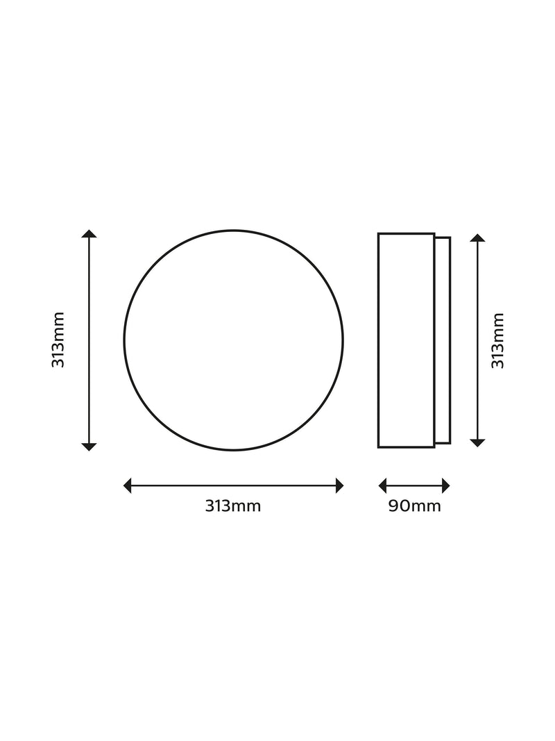 Philips Doris LED flush bathroom light white - British product