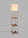 John Lewis Harrison floor lamp walnut shelves steel, imported from the UK