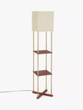 John Lewis Harrison floor lamp walnut shelves steel, imported from the UK