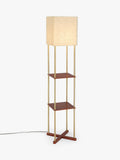 John Lewis Harrison floor lamp walnut shelves steel, imported from the UK