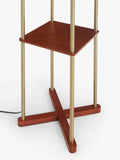 John Lewis Harrison floor lamp walnut shelves steel, imported from the UK