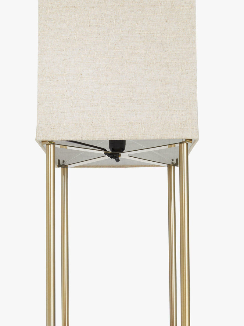 John Lewis Harrison floor lamp walnut shelves steel, imported from the UK