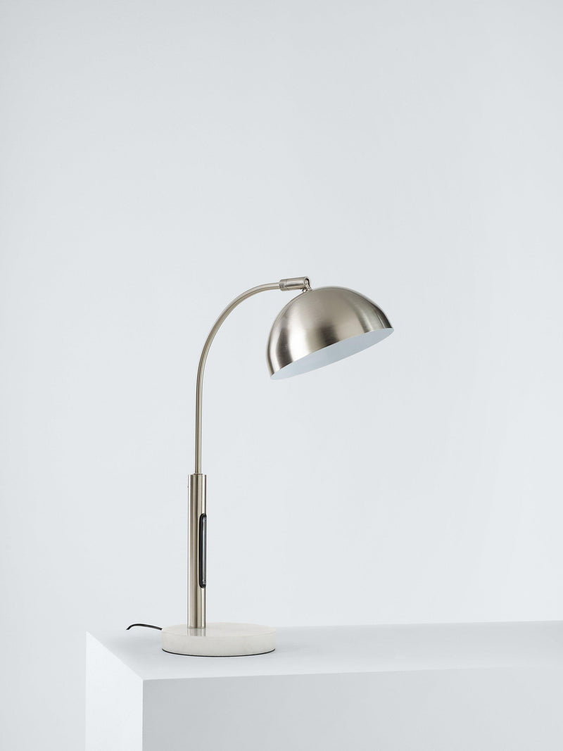 John Lewis Arc LED table lamp brushed steel, imported from the UK