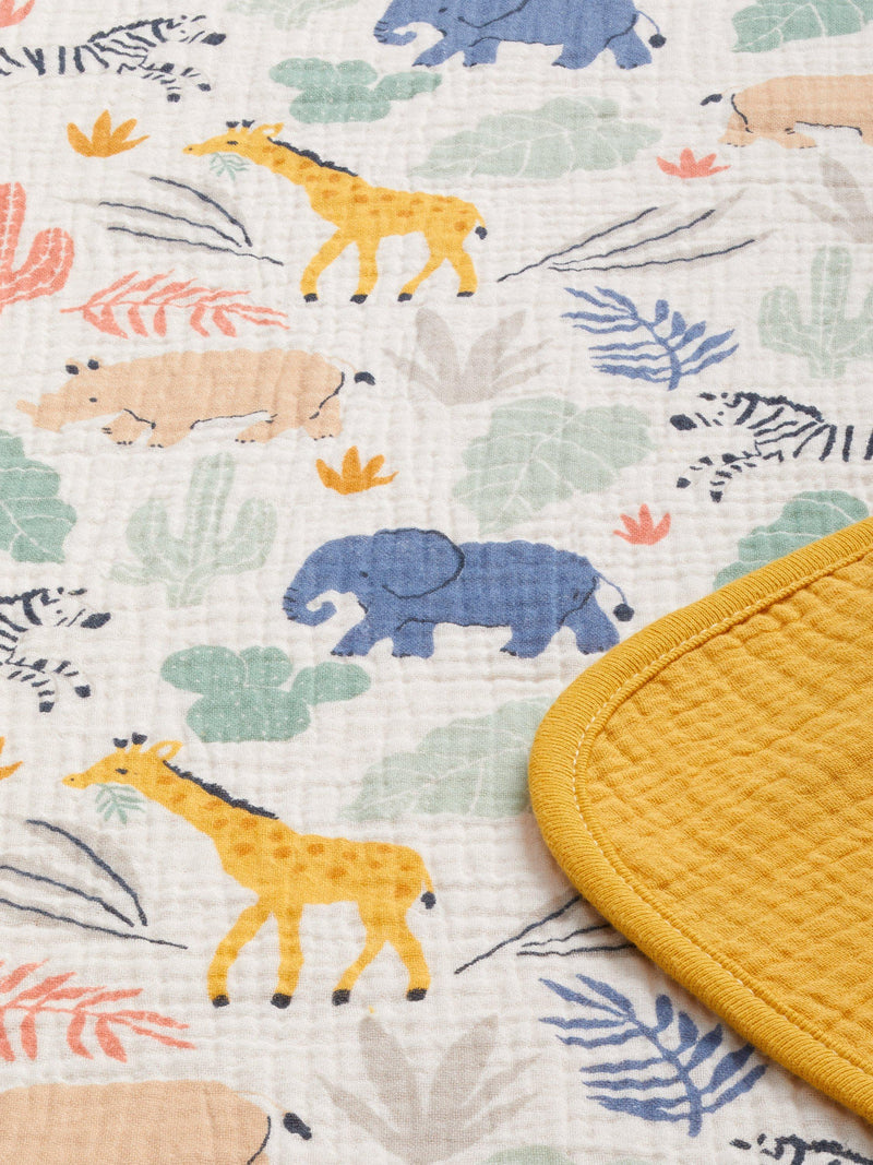 John Lewis safari print muslin blanket 120 x 120cm, UK version