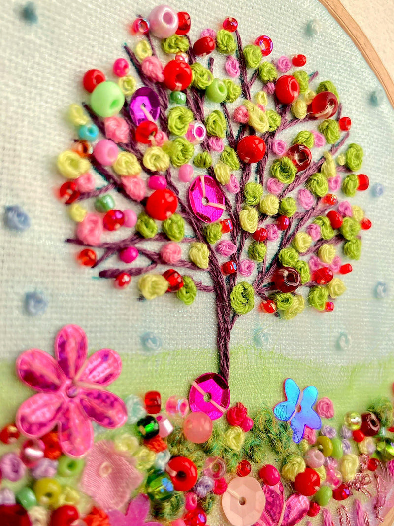 Rowandean Summer Apple Tree embroidery kit 20cm - British product