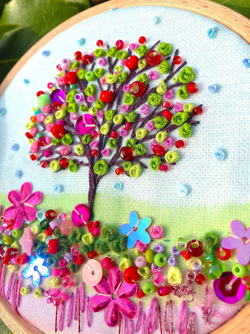 Rowandean Summer Apple Tree embroidery kit 20cm - British product