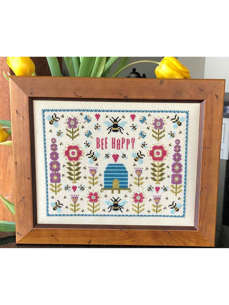 Historical Sampler Bee Happy cross stitch kit 18x24, imported from the UK