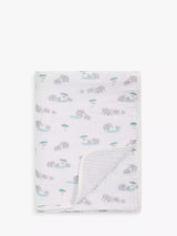 John Lewis Reversible Muslin Swaddle Blanket with Elephant Print, 120 x 120cm- Buy online at McGrocer