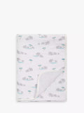John Lewis reversible muslin swaddle blanket with elephant print, 120 x 120cm, UK version