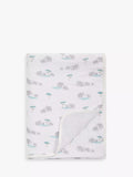 John Lewis reversible muslin swaddle blanket with elephant print, 120 x 120cm, UK version