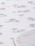 John Lewis reversible muslin swaddle blanket with elephant print, 120 x 120cm, UK version
