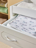 John Lewis reversible muslin swaddle blanket with elephant print, 120 x 120cm, UK version
