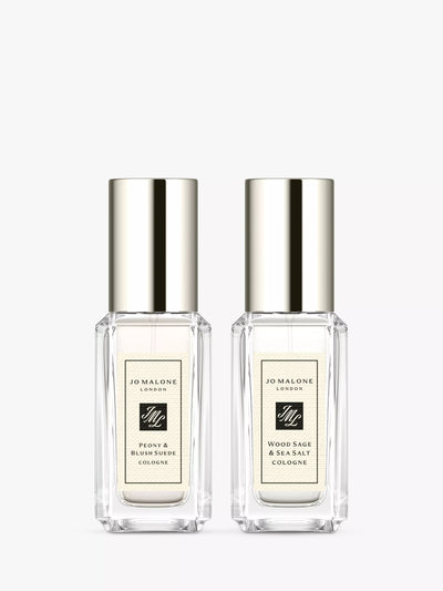John Lewis Jo Malone Peony & Blush Suede and Wood Sage & Sea Salt Cologne Gift Set 2 x 9ml- Buy online at McGrocer