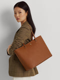 Ralph Lauren Karly crosshatch leather large tote bag - British product