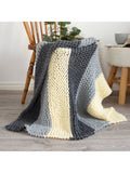 Wool Couture stripy blanket knitting kit 110x98cm - British product