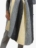 Wool Couture stripy blanket knitting kit 110x98cm - British product