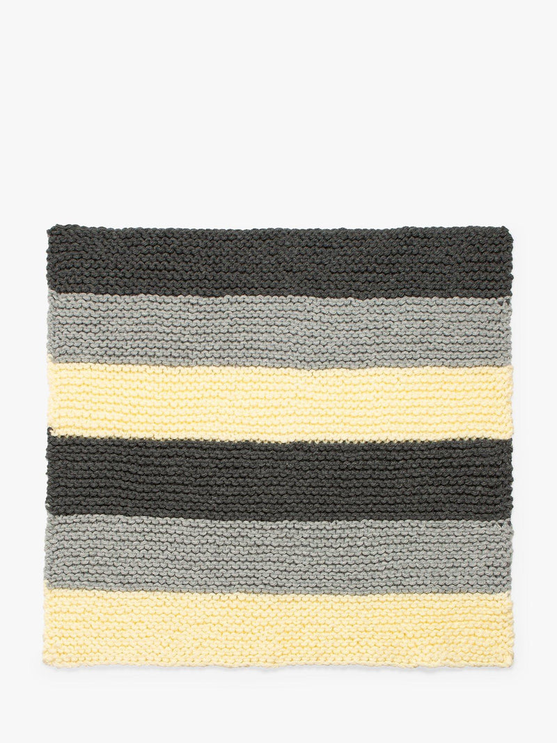 Wool Couture stripy blanket knitting kit 110x98cm - British product