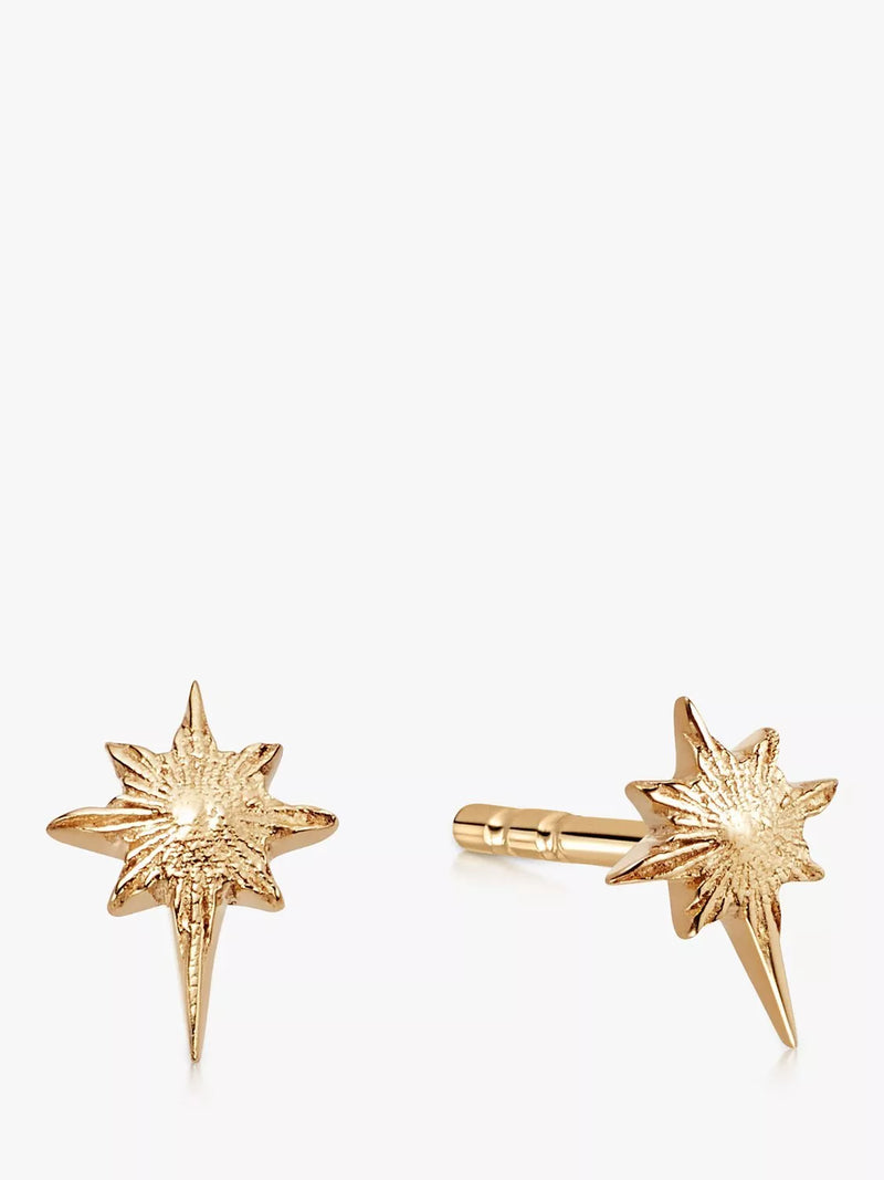 Daisy London North Star stud earrings gold 0.6cm (British brand)