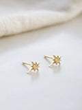 Daisy London North Star stud earrings gold 0.6cm (British brand)