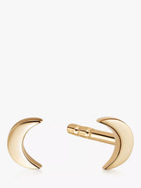 John Lewis Daisy London Crescent Moon Stud Earrings, Gold- Buy online at McGrocer