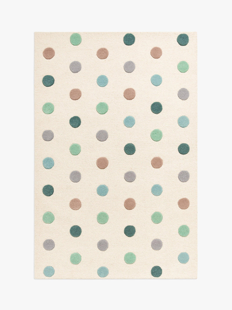 John Lewis polka dot wool rug multi 180x120cm, UK version