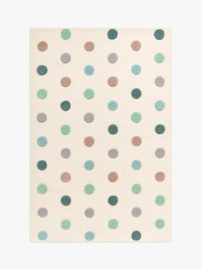 John Lewis John Lewis Polka Dot Wool Rug Multi L180 x W120cm- Buy online at McGrocer