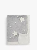 John Lewis John Lewis Kids' Glow In The Dark Star Print Sherpa Fleece Blanket- Buy online at McGrocer