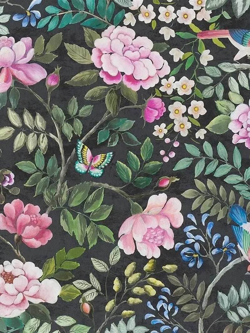 Floral Bird Patterned Wallpaper on Non-Woven Ground for Easy Installation