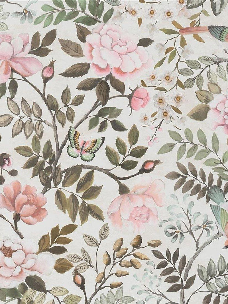 Floral Bird Patterned Wallpaper on Non-Woven Ground for Easy Installation