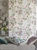 Floral Bird Patterned Wallpaper on Non-Woven Ground for Easy Installation