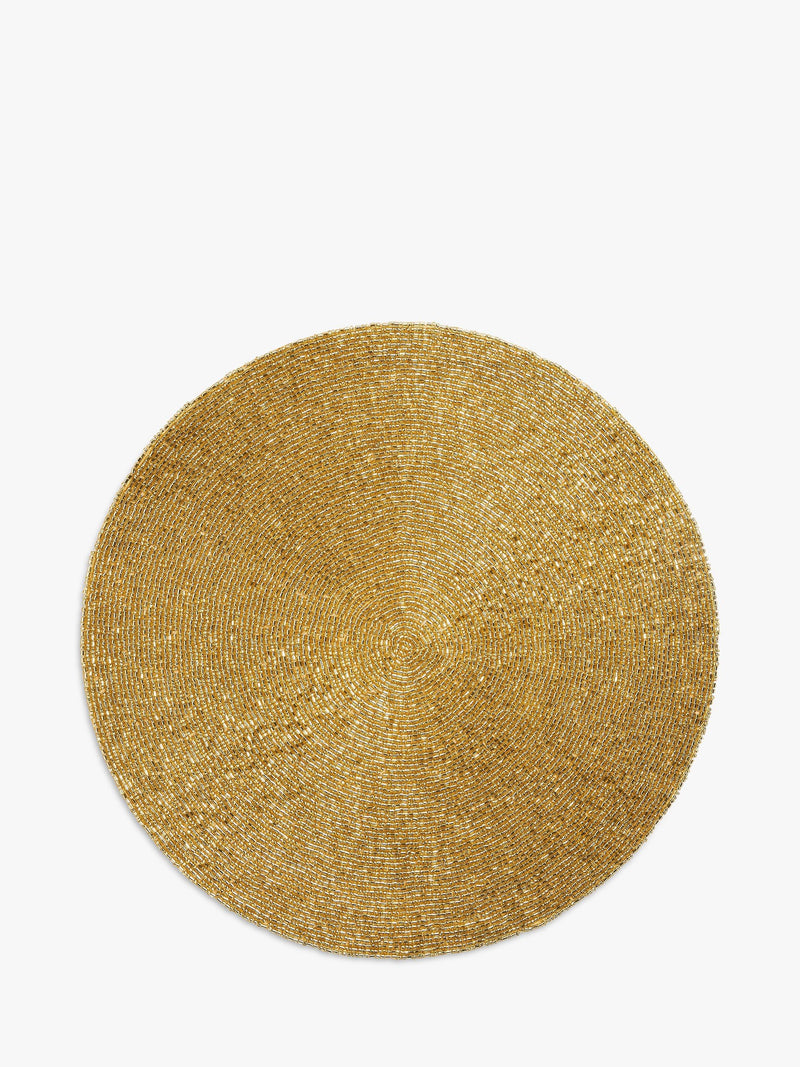 John Lewis beaded round placemat in gold, UK version