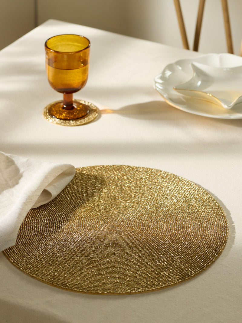 John Lewis beaded round placemat in gold, UK version