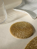 John Lewis Gold Beaded Round Coasters Set of 4, UK version