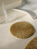 John Lewis Gold Beaded Round Coasters Set of 4, UK version