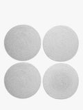 John Lewis woven cotton blend round placemats set of 4 light grey, imported from the UK