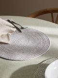 John Lewis woven cotton blend round placemats set of 4 light grey, imported from the UK