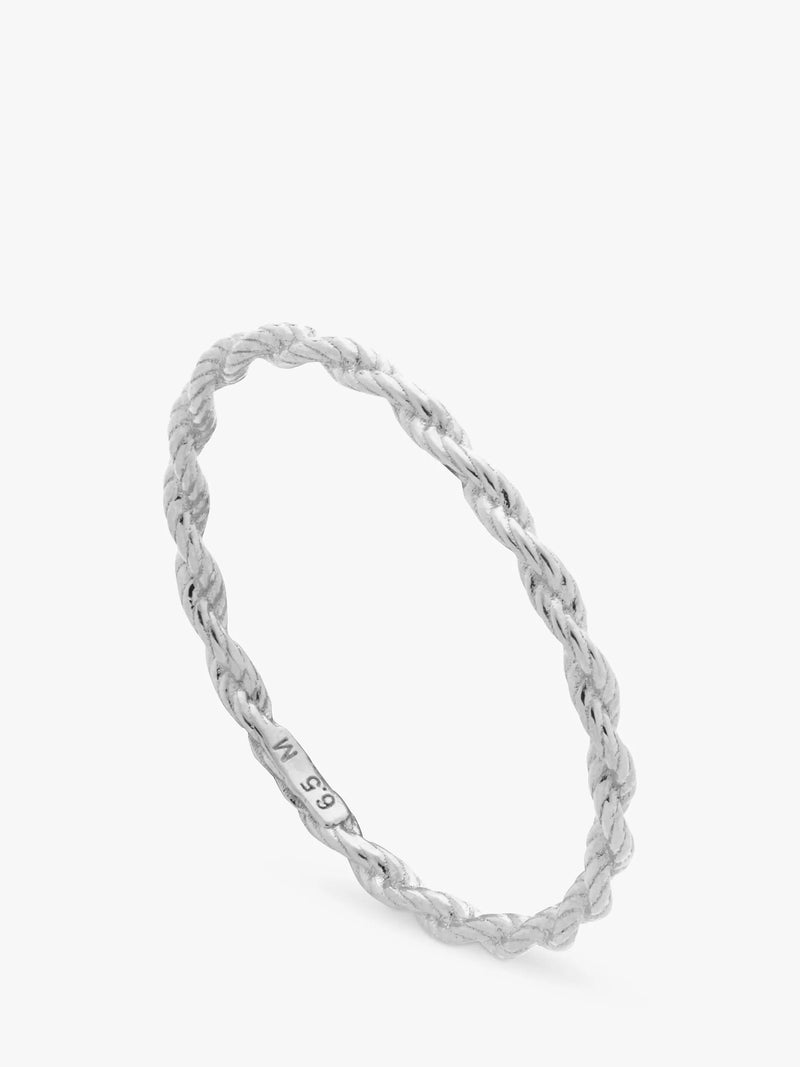 Monica Vinader Corda Skinny Stacking Ring, Silver