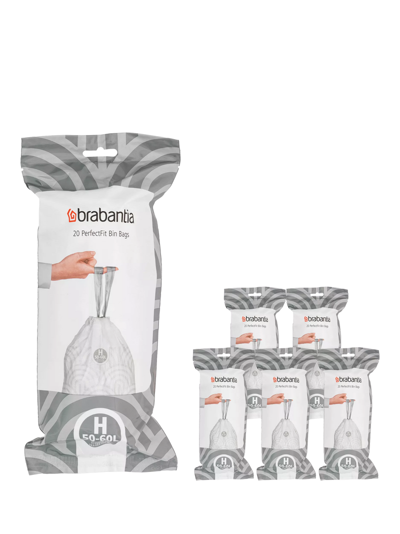 Brabantia PerfectFit bin liners 50-60L 120 bags - British product