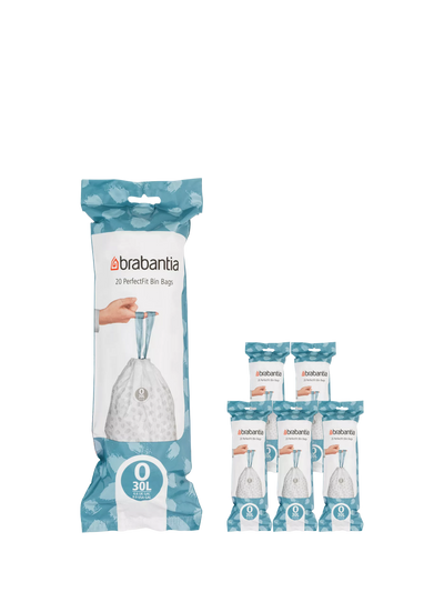John Lewis Brabantia PerfectFit Bin Liners Size O 30L 120 Bags- Buy online at McGrocer