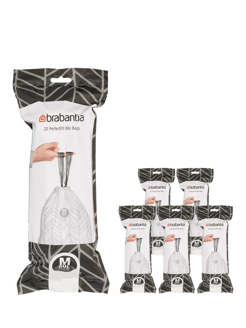 Brabantia PerfectFit bin liners 60L 120 bags - British product