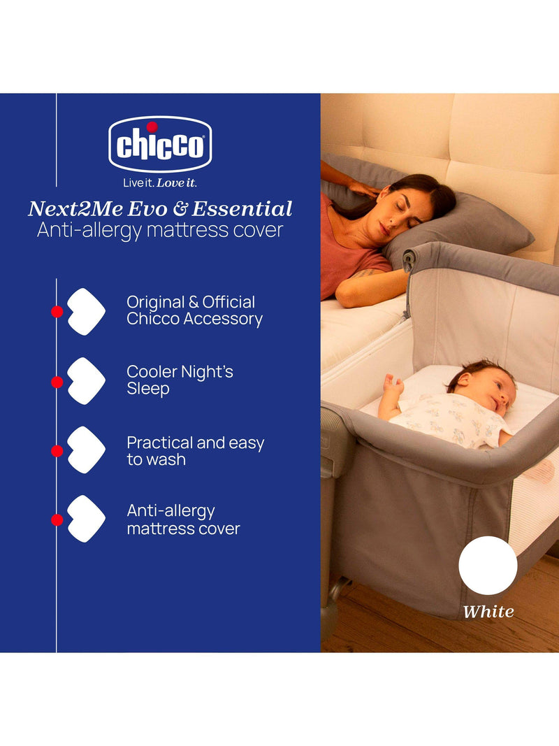 Chicco terry cloth mattress cover white, imported from the UK