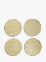 John Lewis John Lewis Etched Scallop Stainless Steel Round Coasters, Set of 4- Buy online at McGrocer