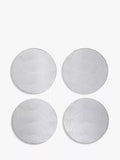 John Lewis Etched Scallop Stainless Steel Round Coasters, Set of 4, Silver