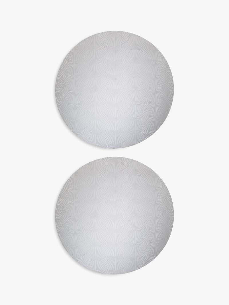 John Lewis etched scallop stainless steel round placemats set of 2, UK version