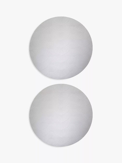 John Lewis Etched Scallop Stainless Steel Round Placemats, Set of 2